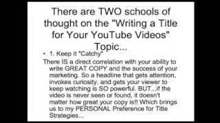 How to Write a Title for your Next YouTube Video [Vid 24/100]