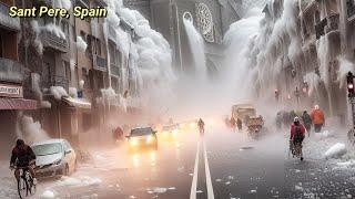Brutal Hailstorm Ravages Sant Pere de Torello Alongside Catalonia, Spain