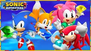 Sonic Superstars - Story Mode Playthrough with 4-Players (Story Mode - All Chaos Emeralds)