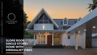 Slope roof single-storey contemporary home at Mavelikkara | Concepts Design Studio