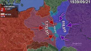 Invasion of Poland in 1 minute using Google Earth