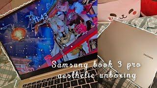 Samsung galaxy book 3 pro 14" aesthetic unboxing | content creator/ gamer pov