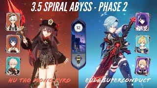 HU TAO MONO PYRO & EULA SUPERCONDUCT 3.5 SPIRAL ABYSS Floor 12: 9 Stars Showcase | Genshin Impact