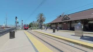 VR180 - San Diego Trolley (Green Line) Southbound into Old Town San Diego CA - August 15th 2020