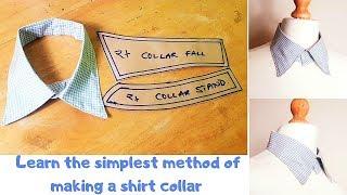 How to make a Shirt Collar | Pattern drafting | Cutting and sewing of a shirt collar