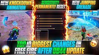 TOP 10 BIGGEST CHANGES IN FREE FIRE AFTER OB44 UPDATE | FREE FIRE OB44 UPDATE | FREE FIRE NEW UPDATE