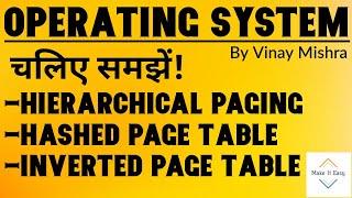 Hierarchical Paging,Hashed Paged Table,Inverted Page Table