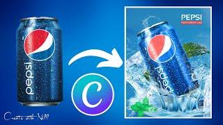 Lucrative Pepsi Product Advertising Poster Design in Canva 2024 - Create with Nill