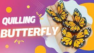 Stunning quilled butterfly tutorial for beginners!  #quilling #butterfly #DIY"