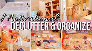 DECLUTTER + ORGANIZE WITH ME | SIMPLIFYING SPACES + SETTING UP SYSTEMS | HOMEMAKING MOTIVATION