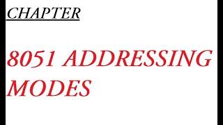 8051 Microcontroller Addressing Modes