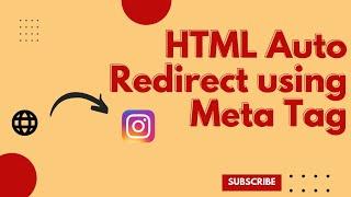 How to Auto Redirect HTML After Few seconds
