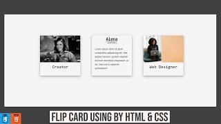 3D Flip Card Effect On Hover Using Only HTML & CSS || CodeExpress
