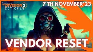 VENDOR RESET 7TH NOVEMBER 2023! THE DIVISION 2!!