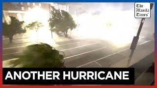 Strong winds blowing in Florida's Tampa during Hurricane Milton