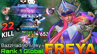 89% Win Rate Freya 22 Kills Gameplay - Top 1 Global Freya by BazzHadi90%Oky.. - Mobile Legends