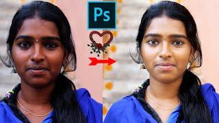 Photo Face Cleaning photoshop Tutorials || skin Retouching Technique | Kannada Tutorial || Guru