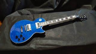 Обзор сборки китайской реплики Gibson Les Paul Standard синий огненный клён