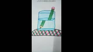 how to draw refraction drawing