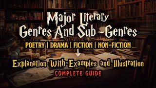 Genres of Literature complete guide, poetry, drama, fiction, non-fiction, literary genre Farha Mam.