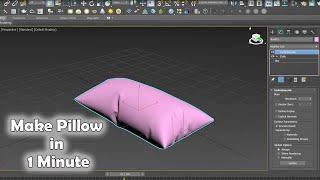 Pillow Modelling in 3dsmax | How To Make Pillow In 3ds Max In 1 Minute #Shorts