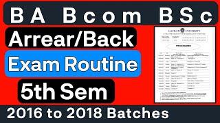 BA Bcom BSc Non CBCS 5th Sem Arrear or Back Exam Routine Guwahati University