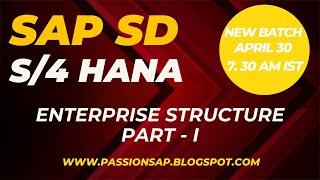 SAP SD TRAINING - SAP SD ENTERPRISE STRUCTURE - New batch starts on 10 October 2023  @  7.30 AM IST
