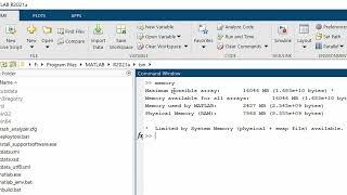 Check Available and Used Memory of MATLAB