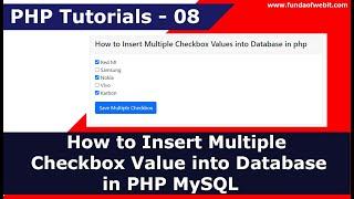 How to Insert Multiple Checkbox Value into Database in PHP MySQL | PHP Tutorials - 8