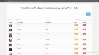 Ajax Crud with JQuery Datatables by using PHP PDO