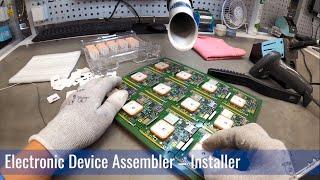 What does manual installation of electronic devices look like?