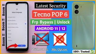 Tecno POP 6 Frp Bypass/Unlock | Android 11/12 Without Pc Google Account Unlock New Updates 2023