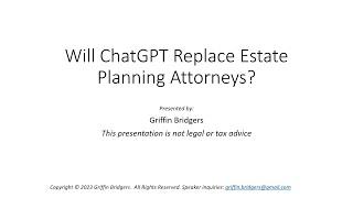 Will ChatGPT Replace Estate Planning Attorneys?