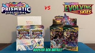 PRISMATIC EVOLUTIONS BOOSTER BOX vs EVOLVING SKIES BOOSTER BOX Pokemon Card Opening Battle!!