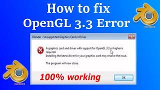 How to fix OpenGL 3 3 error  | Blender
