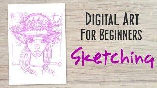 Sketching in Photoshop: Beginner Digital Art Real Time Tutorial #1