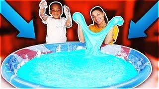 Super Fluffy Pool Full Of DIY Giant Slime | DJ's Clubhouse