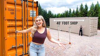 Building A SHIPPING CONTAINER WORKSHOP at Off-Grid Cabin! (Screw Pile Foundation)