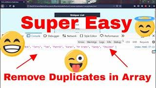 FIND and REMOVE duplicate items in an array using JavaScript