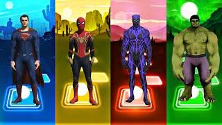 Tiles Hop EDM Rush - Superman vs Spiderman vs Blackpanther vs Hulk