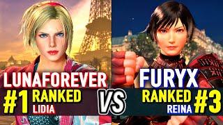 T8  Lunaforever (#1 Ranked Lidia) vs FuryX (#3 Ranked Reina)  Tekken 8 Lidia Sobieski Day 1