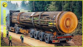 Extreme Dangerous Idiots Logging Load Truck Driving Skill! Heavy Log Truck Stuck in Muddy Terrain #2