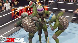 Teenage Mutant Ninja Turtles in Elimination Match - WWE 2K24 - PS5 [4K 60FPS]