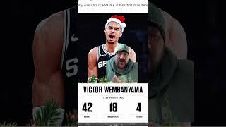 Victor Wembanyama putting up crazy stat lines on Christmas Day ￼