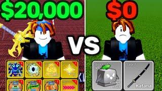 Level 1 - 2550 PAY TO WIN vs FREE TO PLAY Race Blox Fruits