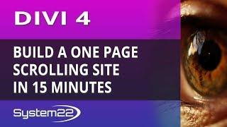 Divi 4 Theme Build A One Page Scrolling Site In 15 Minutes