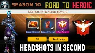 FREE FIRE SEASON 10 ROAD TO HEROIC HIGHLIGHTS // GARENA FREEFIRE !!!