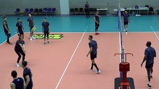 Volleyball. Attack hit (spikes). Training. Team Zenit St. Petersburg. The Era Of Tuomas Sammelvuo