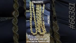 10K Yellow Gold Semi-Solid Rope Link Chain (#66381)