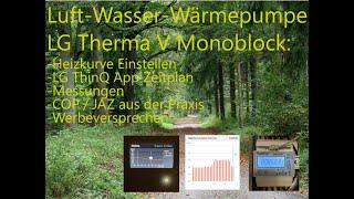 LG Wärmepumpe Therma V Monoblock, Menüführung, Heizkurve, LG App, COP/JAZ in der Praxis Video 3